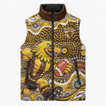 Hawthorn Hawks Sleeveless Puffer Jacket Aboriginal Dot Pattern - Football Mascot Heritage Pride