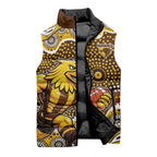 Hawthorn Hawks Sleeveless Puffer Jacket Aboriginal Dot Pattern - Football Mascot Heritage Pride