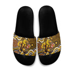 Hawthorn Hawks Slide Sandals Aboriginal Dot Pattern - Football Mascot Heritage Pride