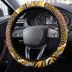 Hawthorn Hawks Steering Wheel Cover Aboriginal Dot Pattern - Football Mascot Heritage Pride