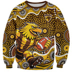 Hawthorn Hawks Sweatshirt Aboriginal Dot Pattern - Football Mascot Heritage Pride