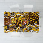 Hawthorn Hawks Tablecloth Aboriginal Dot Pattern - Football Mascot Heritage Pride