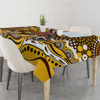 Hawthorn Hawks Tablecloth Aboriginal Dot Pattern - Football Mascot Heritage Pride