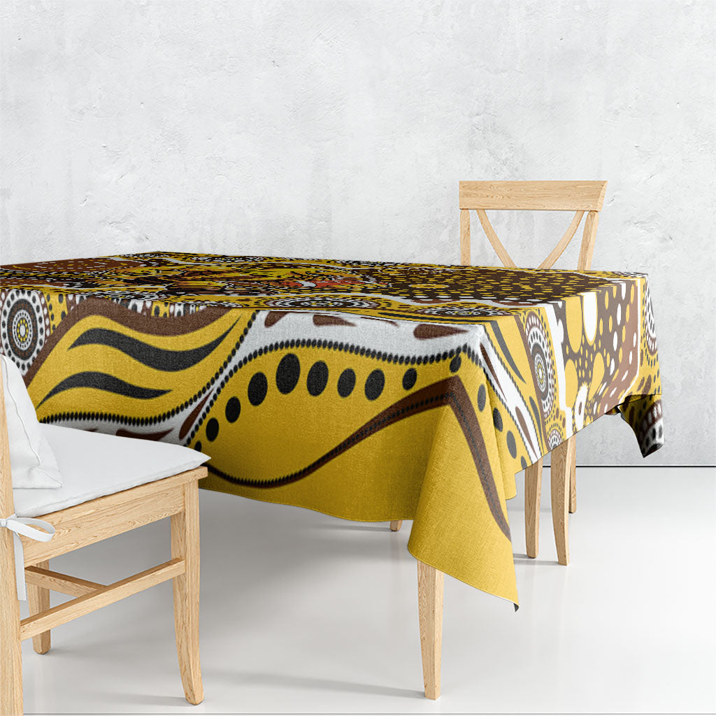 Hawthorn Hawks Tablecloth Aboriginal Dot Pattern - Football Mascot Heritage Pride