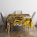 Hawthorn Hawks Tablecloth Aboriginal Dot Pattern - Football Mascot Heritage Pride