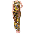 Hawthorn Hawks Tank Maxi Dress Aboriginal Dot Pattern - Football Mascot Heritage Pride