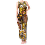 Hawthorn Hawks Tank Maxi Dress Aboriginal Dot Pattern - Football Mascot Heritage Pride