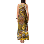 Hawthorn Hawks Tank Maxi Dress Aboriginal Dot Pattern - Football Mascot Heritage Pride