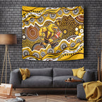 Hawthorn Hawks Tapestry Aboriginal Dot Pattern - Football Mascot Heritage Pride