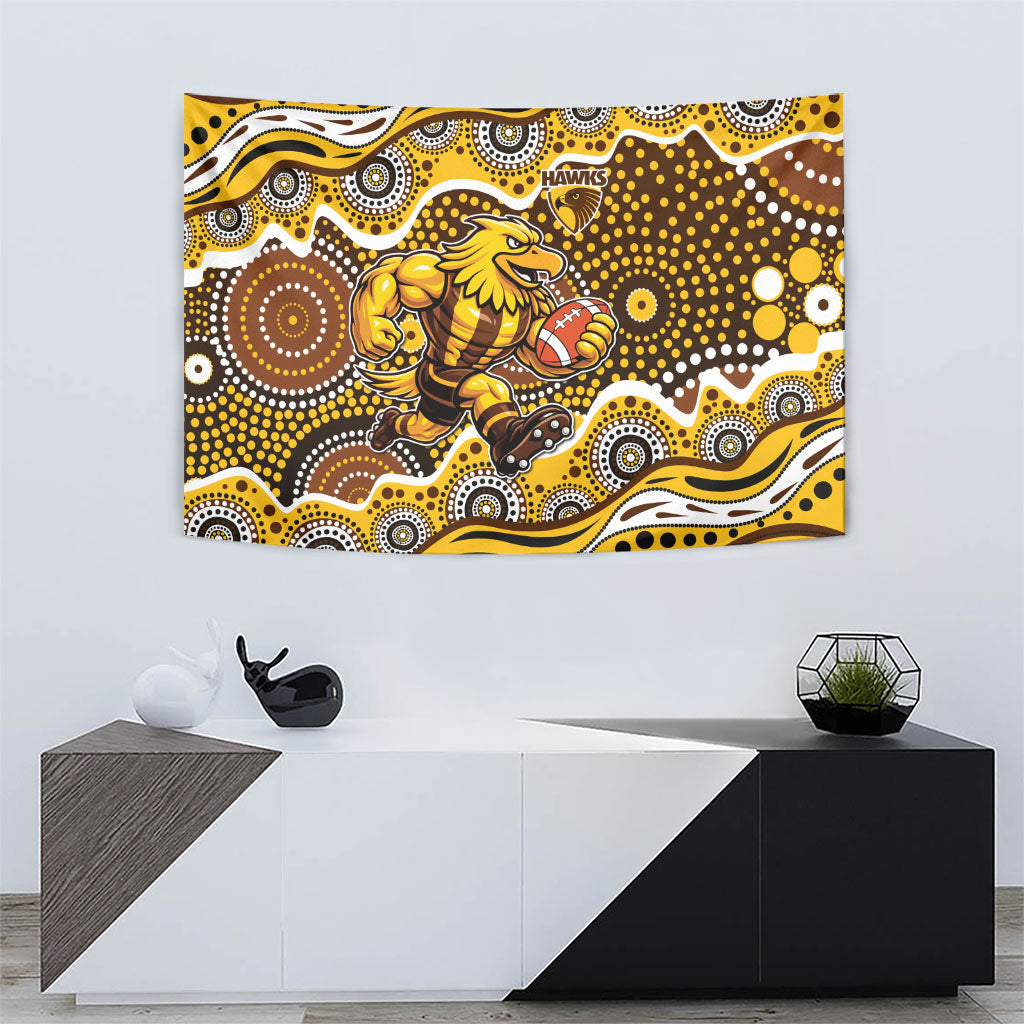 Hawthorn Hawks Tapestry Aboriginal Dot Pattern - Football Mascot Heritage Pride