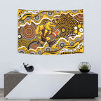 Hawthorn Hawks Tapestry Aboriginal Dot Pattern - Football Mascot Heritage Pride