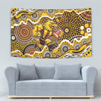 Hawthorn Hawks Tapestry Aboriginal Dot Pattern - Football Mascot Heritage Pride
