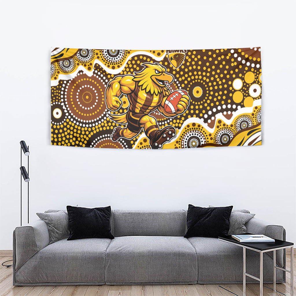 Hawthorn Hawks Tapestry Aboriginal Dot Pattern - Football Mascot Heritage Pride