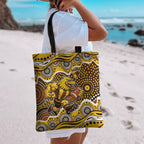 Hawthorn Hawks Tote Bag Aboriginal Dot Pattern - Football Mascot Heritage Pride
