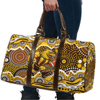 Hawthorn Hawks Travel Bag Aboriginal Dot Pattern - Football Mascot Heritage Pride
