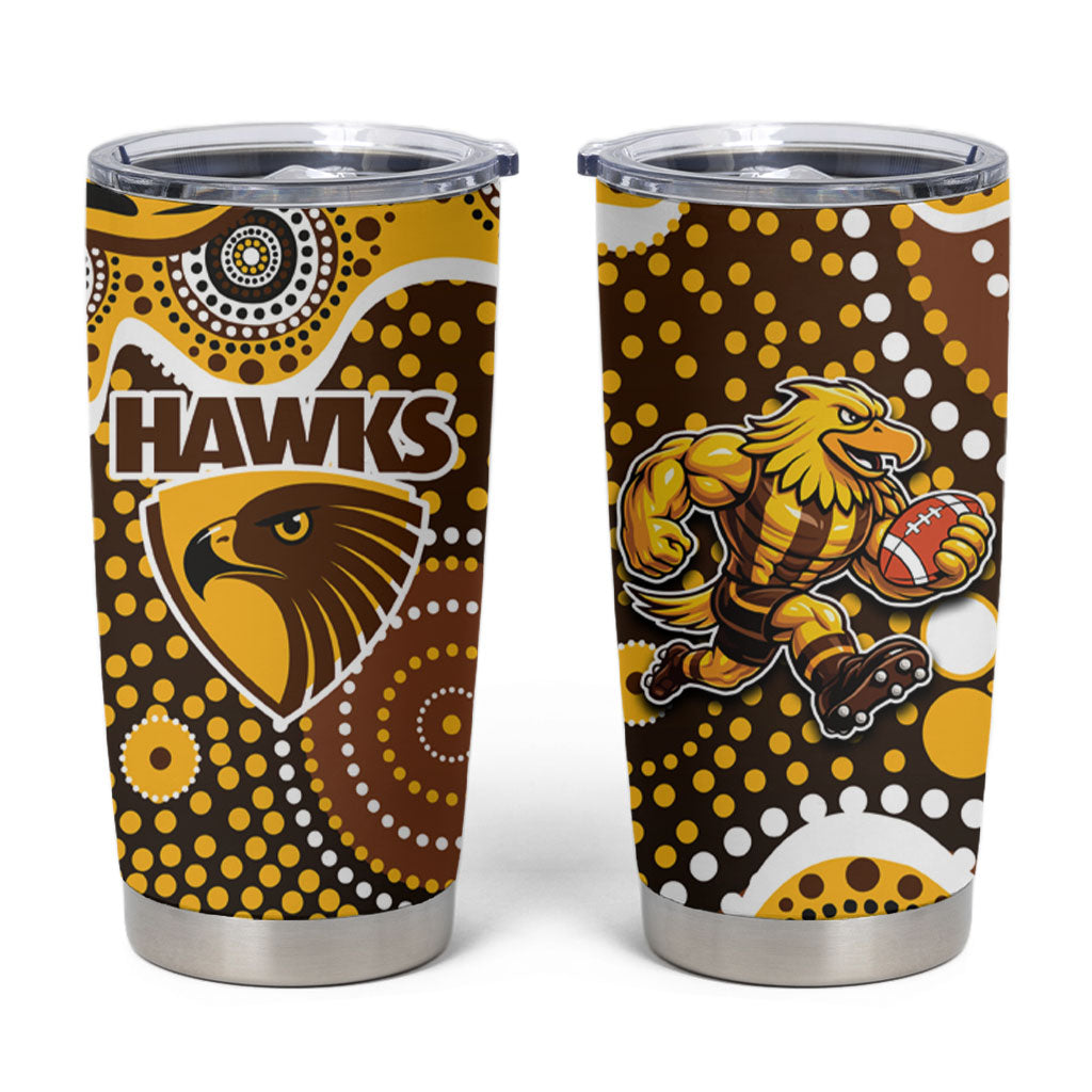 Hawthorn Hawks Tumbler Cup Aboriginal Dot Pattern - Football Mascot Heritage Pride