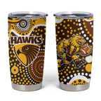 Hawthorn Hawks Tumbler Cup Aboriginal Dot Pattern - Football Mascot Heritage Pride