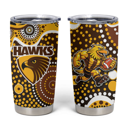 Hawthorn Hawks Tumbler Cup Aboriginal Dot Pattern - Football Mascot Heritage Pride