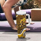 Hawthorn Hawks Tumbler With Handle Aboriginal Dot Pattern - Football Mascot Heritage Pride