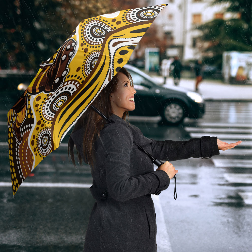 Hawthorn Hawks Umbrella Aboriginal Dot Pattern - Football Mascot Heritage Pride