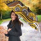 Hawthorn Hawks Umbrella Aboriginal Dot Pattern - Football Mascot Heritage Pride