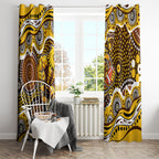 Hawthorn Hawks Window Curtain Aboriginal Dot Pattern - Football Mascot Heritage Pride