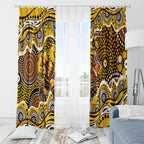 Hawthorn Hawks Window Curtain Aboriginal Dot Pattern - Football Mascot Heritage Pride