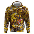 Hawthorn Hawks Zip Hoodie Aboriginal Dot Pattern - Football Mascot Heritage Pride