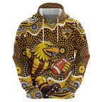 Hawthorn Hawks Zip Hoodie Aboriginal Dot Pattern - Football Mascot Heritage Pride