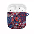 Melbourne Demons AirPods Case Aboriginal Dot Pattern - Football Mascot Heritage Pride