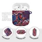 Melbourne Demons AirPods Case Aboriginal Dot Pattern - Football Mascot Heritage Pride