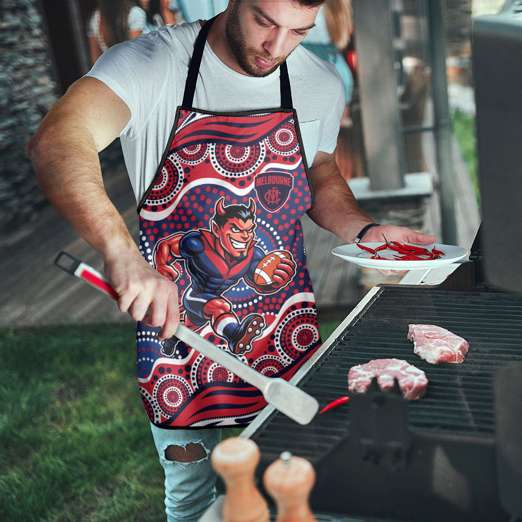 Melbourne Demons Apron Aboriginal Dot Pattern - Football Mascot Heritage Pride