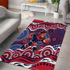 Melbourne Demons Area Rug Aboriginal Dot Pattern - Football Mascot Heritage Pride
