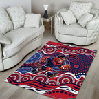 Melbourne Demons Area Rug Aboriginal Dot Pattern - Football Mascot Heritage Pride