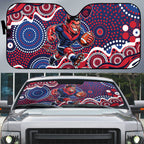 Melbourne Demons Auto Sun Shade Aboriginal Dot Pattern - Football Mascot Heritage Pride