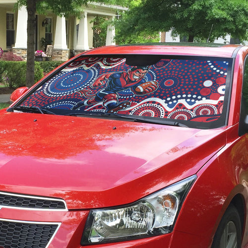 Melbourne Demons Auto Sun Shade Aboriginal Dot Pattern - Football Mascot Heritage Pride