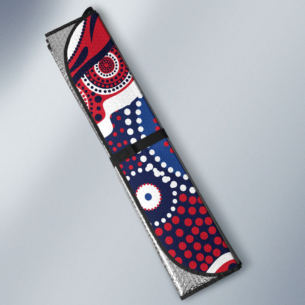 Melbourne Demons Auto Sun Shade Aboriginal Dot Pattern - Football Mascot Heritage Pride