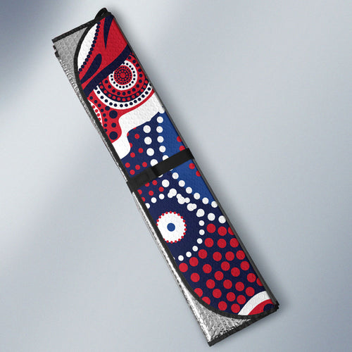 Melbourne Demons Auto Sun Shade Aboriginal Dot Pattern - Football Mascot Heritage Pride