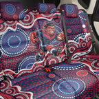 Melbourne Demons Back Car Seat Cover Aboriginal Dot Pattern - Football Mascot Heritage Pride