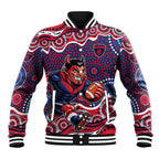 Melbourne Demons Baseball Jacket Aboriginal Dot Pattern - Football Mascot Heritage Pride