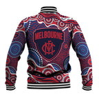 Melbourne Demons Baseball Jacket Aboriginal Dot Pattern - Football Mascot Heritage Pride