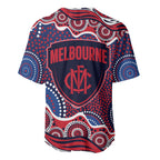 Melbourne Demons Baseball Jersey Aboriginal Dot Pattern - Football Mascot Heritage Pride
