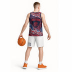 Melbourne Demons Basketball Jersey Aboriginal Dot Pattern - Football Mascot Heritage Pride