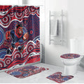 Melbourne Demons Bathroom Set Aboriginal Dot Pattern - Football Mascot Heritage Pride