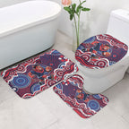 Melbourne Demons Bathroom Set Aboriginal Dot Pattern - Football Mascot Heritage Pride