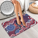 Melbourne Demons Bathroom Set Aboriginal Dot Pattern - Football Mascot Heritage Pride