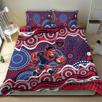 Melbourne Demons Bedding Set Aboriginal Dot Pattern - Football Mascot Heritage Pride