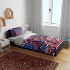 Melbourne Demons Bedding Set Aboriginal Dot Pattern - Football Mascot Heritage Pride