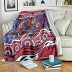 Melbourne Demons Blanket Aboriginal Dot Pattern - Football Mascot Heritage Pride