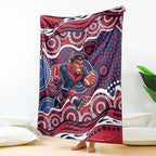 Melbourne Demons Blanket Aboriginal Dot Pattern - Football Mascot Heritage Pride